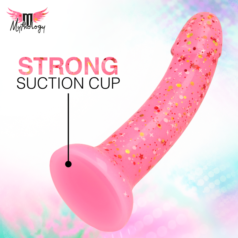 MYTHOLOGY - LYRA 6 DILDO DE SILICONE 17 CM Ø 3,6 CM ROSA COM PINTURA VERMELHA