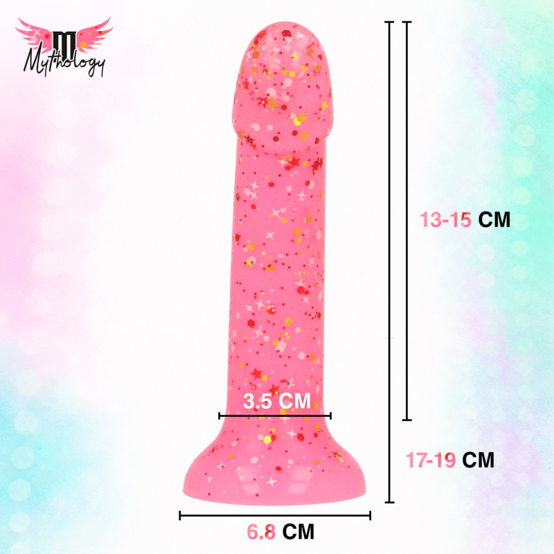MYTHOLOGY - LYRA 6 DILDO DE SILICONE 17 CM Ø 3,6 CM ROSA COM PINTURA VERMELHA