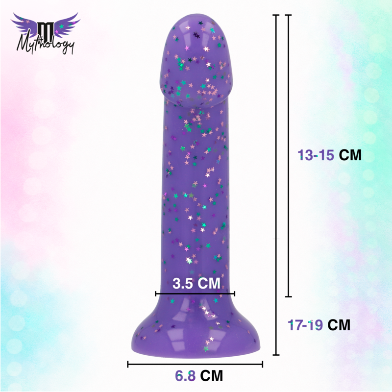 MYTHOLOGY - LYRA 10 DILDO DE SILICONE 17 CM Ø 3,6 CM ROXO COM PINTAS