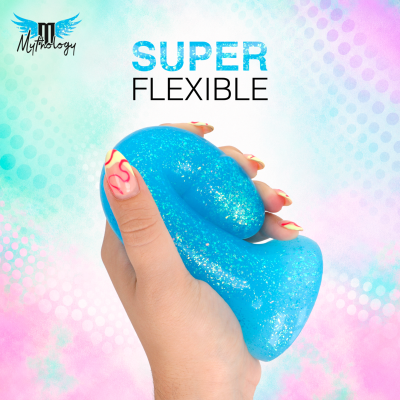 MYTHOLOGY - LYRA 8 DILDO DE SILICONE 17 CM Ø 3,6 CM AZUL CLARO PLATINA COM PINTURA