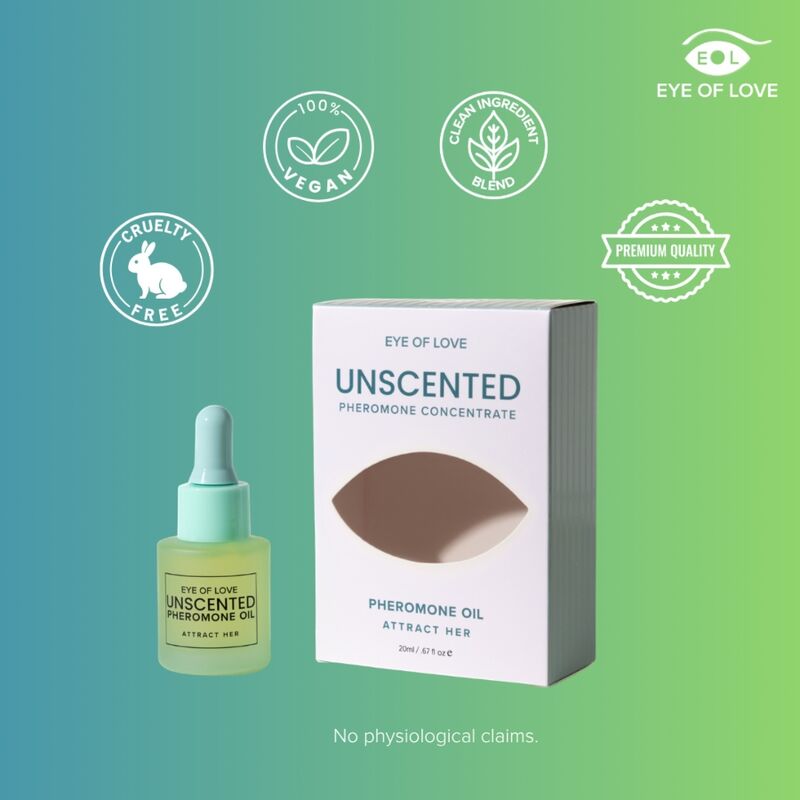 EYE OF LOVE - ÓLEO PERFUMADO COM FEROMÔNIOS PARA HOMENS, SEM FRAGRÂNCIA, 20 ML
