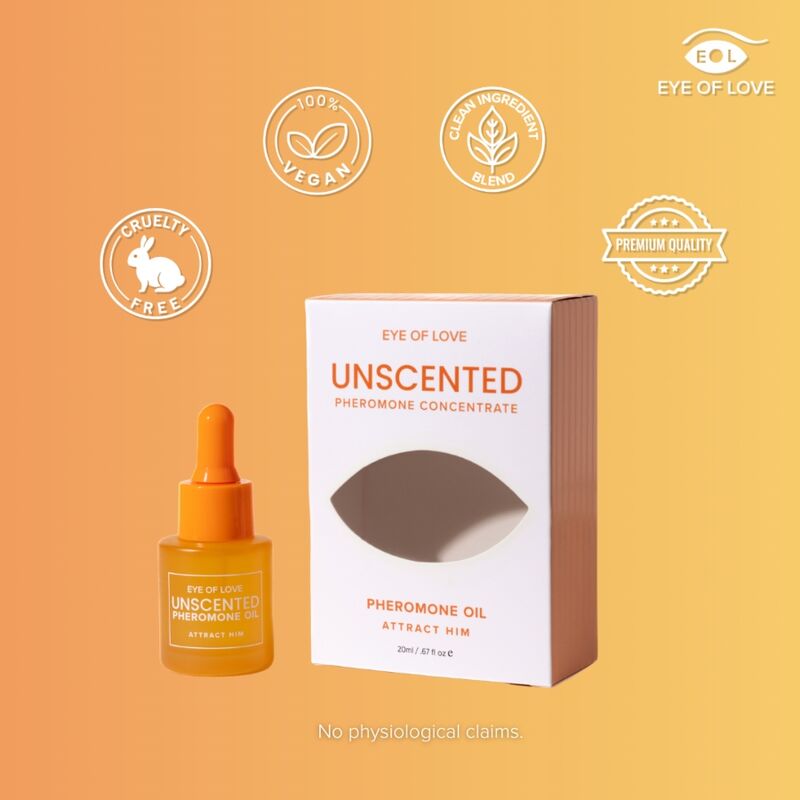 EYE OF LOVE - ÓLEO PERFUMADO COM FEROMÔNIOS PARA MULHERES, SEM FRAGRÂNCIA, 20 ML