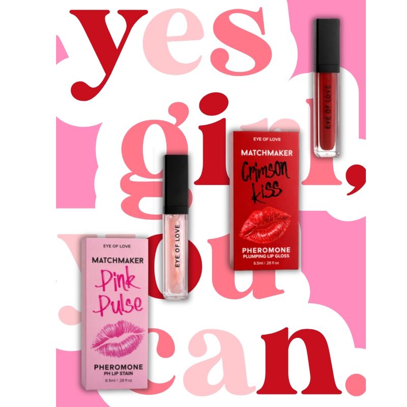 EYE OF LOVE - MATCHMAKER CRIMSON KISS BRILHO LABIAL VERMELHO COM EFEITO VOLUMIZADOR E FEROMÔNIOS 8,5 ML