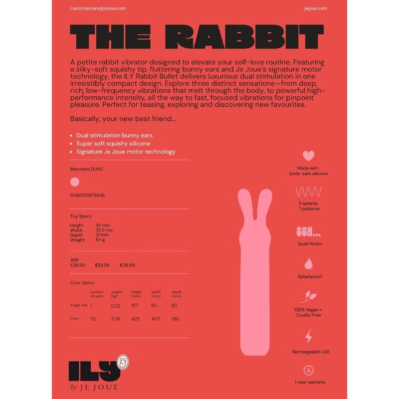 JE JOUE - VIBRADOR ÍNTIMO RECARREGÁVEL ILY RABBIT BULLET