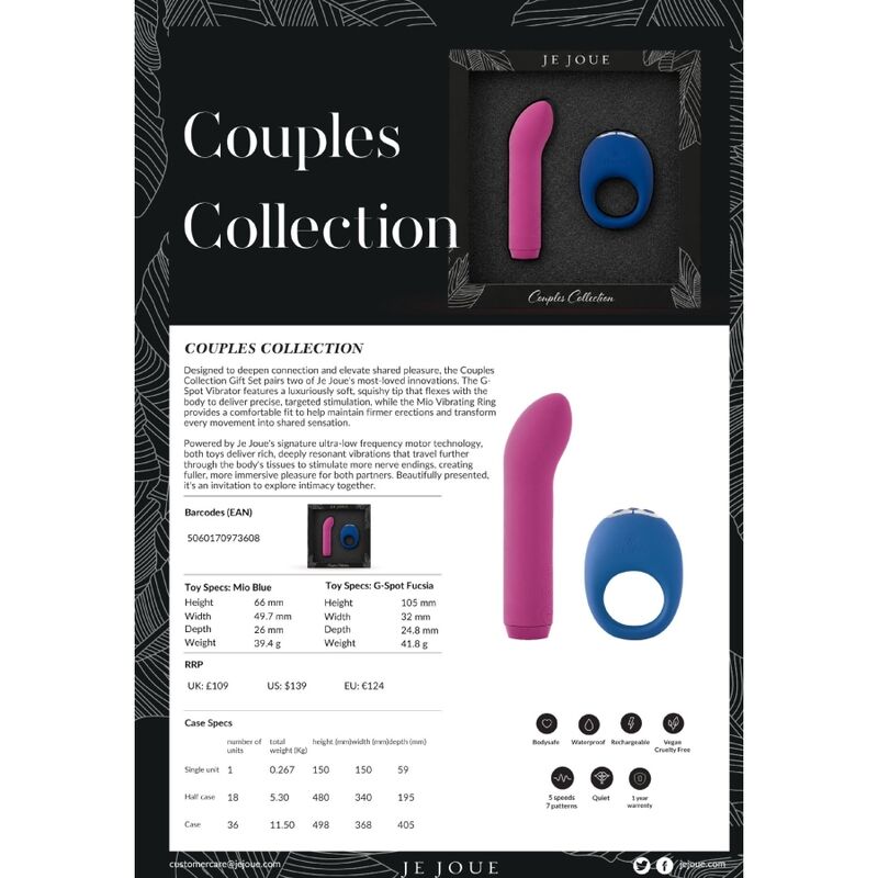 JE JOUE - CONJUNTO VIBRADOR COLEÇÃO CASAIS PARA CASAIS
