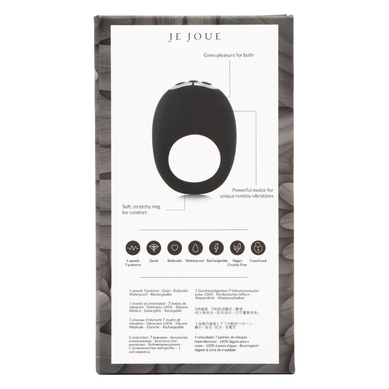 JE JOUE - VIBRADOR PRETO RECARREGÁVEL COM CONTROLE REMOTO