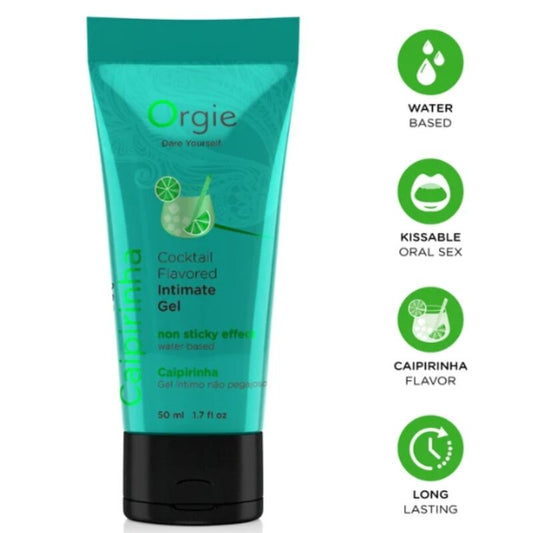 ORGIE - LUBRIFICANTE EM TUBO COQUETEL CAIPIRINHA BEIJÁVEL GEL ÍNTIMO À BASE DE ÁGUA 50 ML
