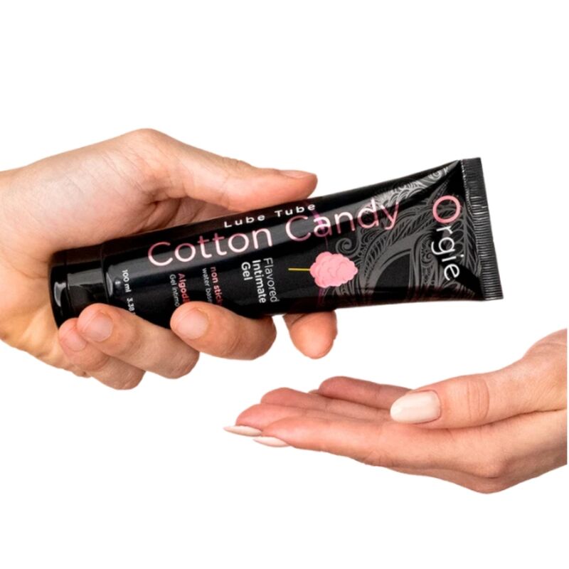 ORGIE - LUBRIFICANTE EM TUBO COM AROMA DE ALGODÃO DOCE, BEIJÁVEL, GEL ÍNTIMO À BASE DE ÁGUA, 100 ML