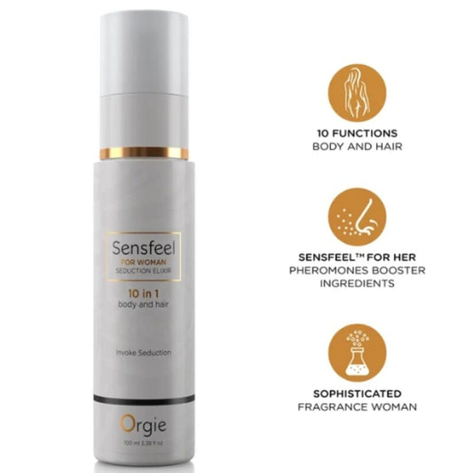 ORGIE - SENSFEEL ELIXIR DE SEDUÇÃO FEMININO 10 EM 1 PARA CORPO E CABELO 100 ML