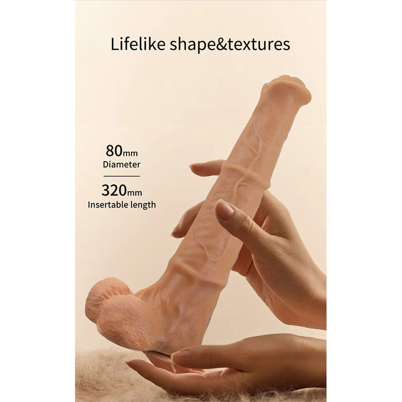 PRETTY LOVE - BENOIT DILDO REALISTA COM TOQUE SUAVE E PELE DESLIZANTE  38,5 CM NATURAL
