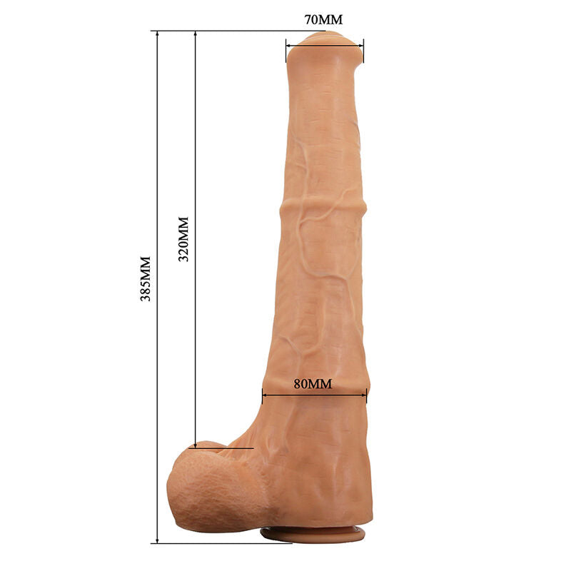 PRETTY LOVE - BENOIT DILDO REALISTA COM TOQUE SUAVE E PELE DESLIZANTE  38,5 CM NATURAL