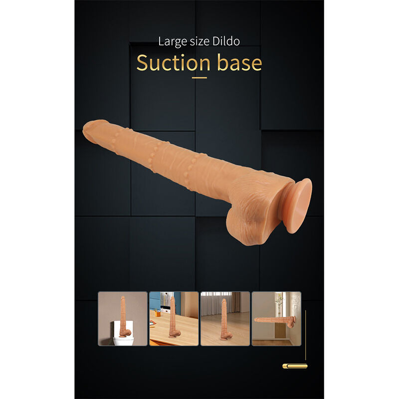 PRETTY LOVE - BRAM DILDO REALISTA DE TOQUE SUAVE COM PELE DESLIZANTE 40 CM NATURAL