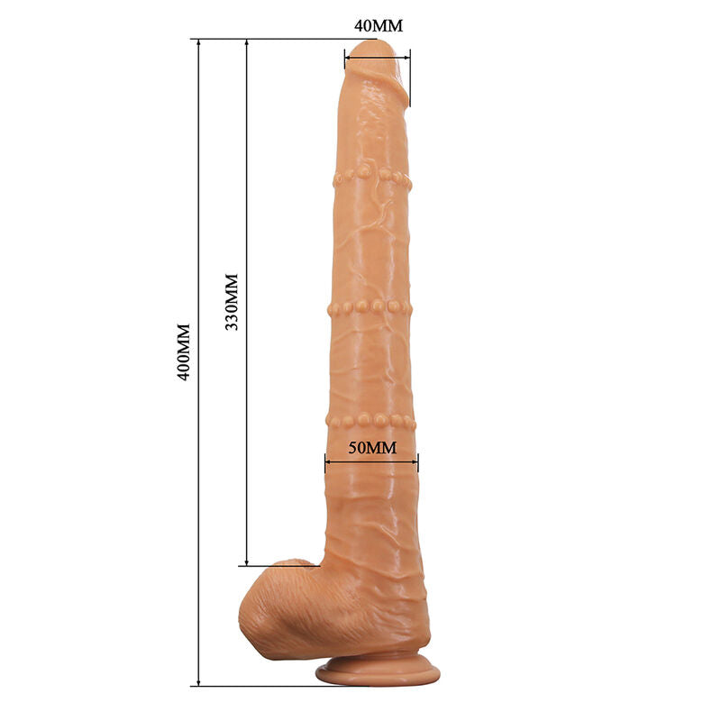 PRETTY LOVE - BRAM DILDO REALISTA DE TOQUE SUAVE COM PELE DESLIZANTE 40 CM NATURAL