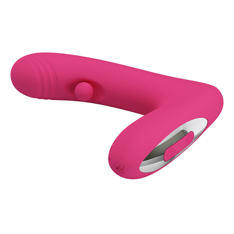 PRETTY LOVE - DUDEN VIBRADOR DE SILICONE RECARREGÁVEL COM 12 MODOS DE VIBRAÇÃO E 3 MODOS DE BALANÇO, ROSA.