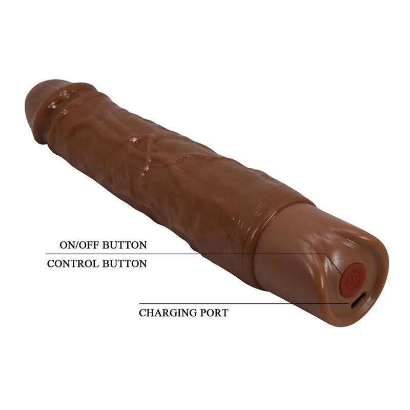 PRETTY LOVE - KESSLER VIBRADOR REALISTA COM 10 MODOS DE VIBRAÇÃO E 10 INTENSIDADES, 22 CM, MARROM