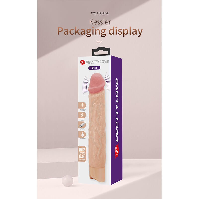 PRETTY LOVE - KESSLER DILDO VIBRATÓRIO REALISTA COM 10 MODOS DE VIBRAÇÃO E 10 NÍVEIS DE PROFUNDIDADE, 22 CM NATURAL