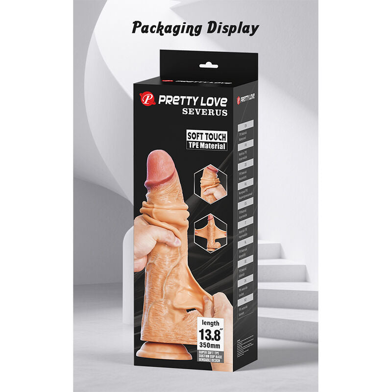 PRETTY LOVE - SEVERUS DILDO DESLIZANTE COM TOQUE SUAVE E REALISTA DE 35 CM NATURAL