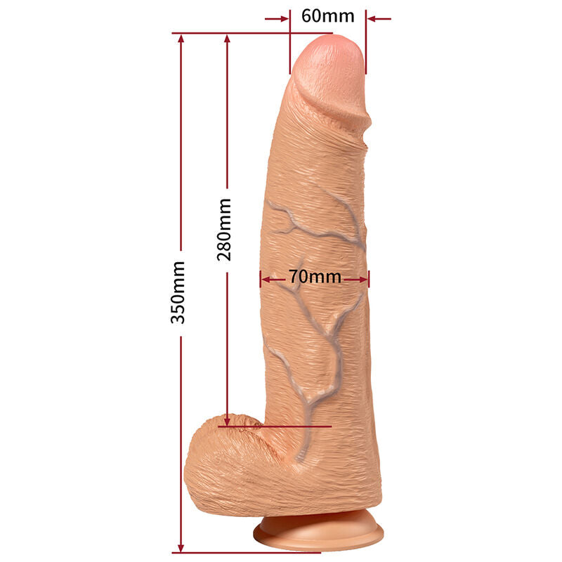 PRETTY LOVE - SEVERUS DILDO DESLIZANTE COM TOQUE SUAVE E REALISTA DE 35 CM NATURAL