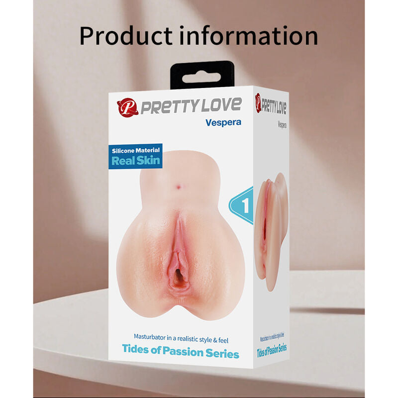 PRETTY LOVE - VESPERA COMPACT, MASTURBADOR DE VAGINA REALISTA EM SILICONE NATURAL