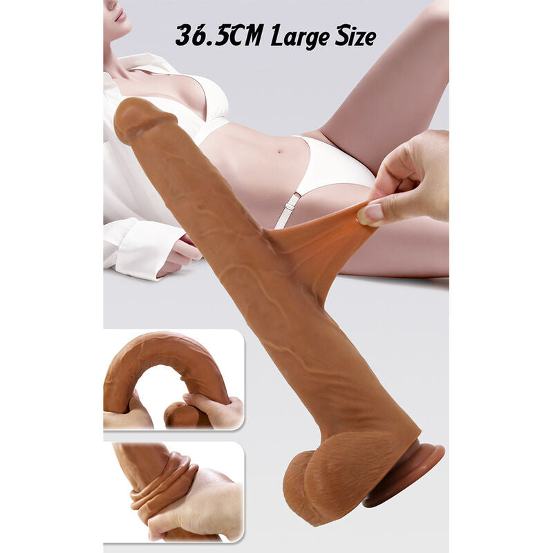 PRETTY LOVE - VIGGO DILDO DESLIZANTE COM TOQUE SUAVE E REALISTA, 36,5 CM MARROM