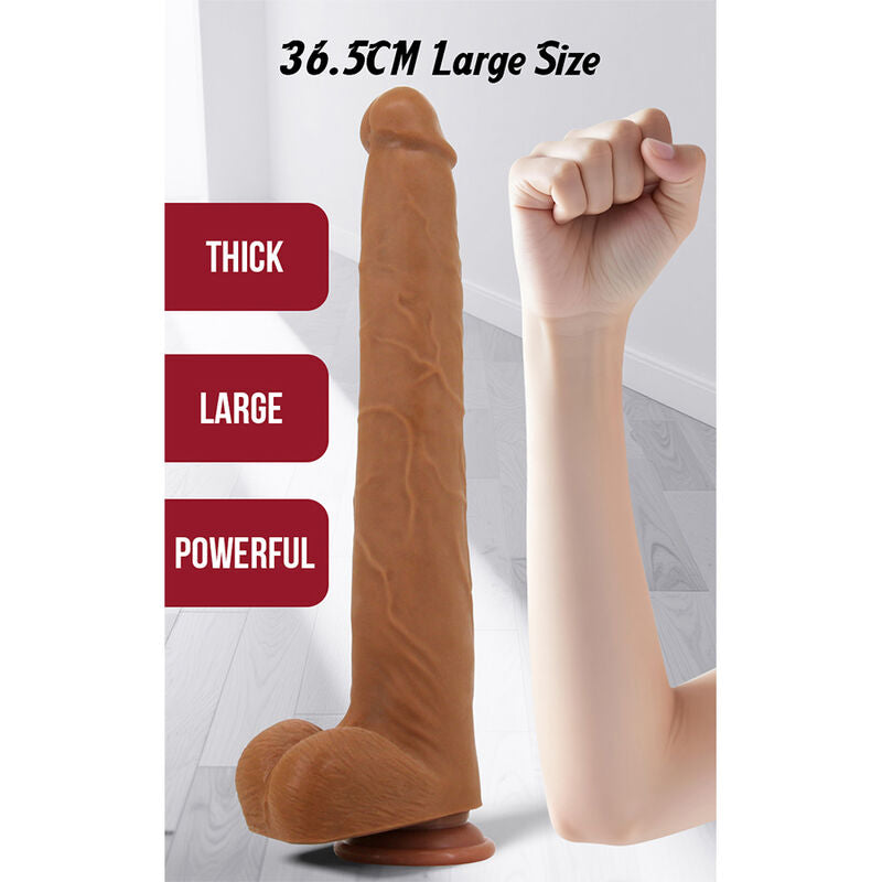 PRETTY LOVE - VIGGO DILDO DESLIZANTE COM TOQUE SUAVE E REALISTA, 36,5 CM MARROM