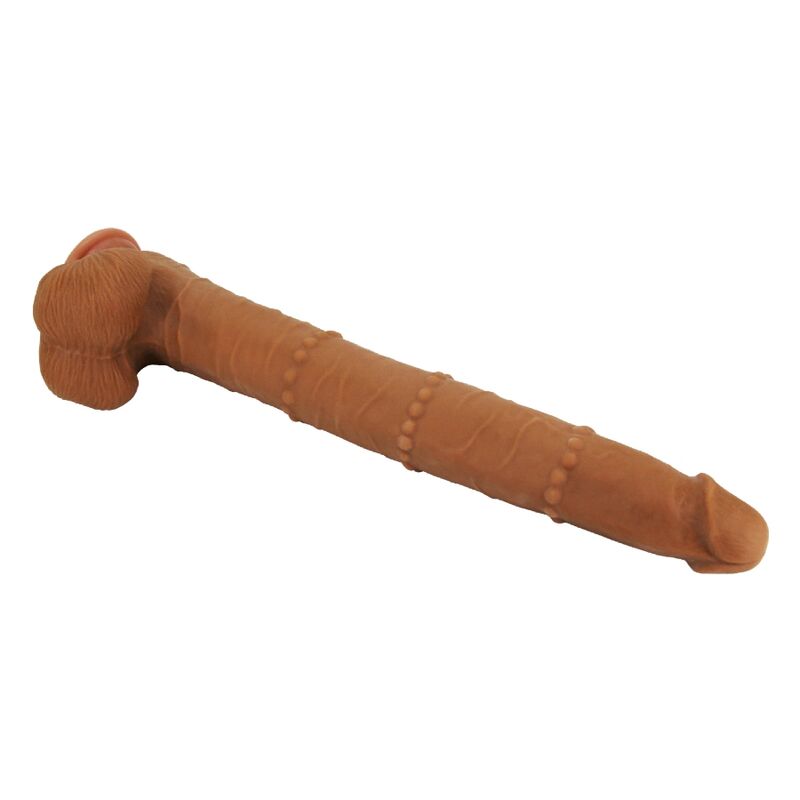 PRETTY LOVE - BRAM, VIBRADOR DESLIZANTE REALISTA COM TOQUE SUAVE, 40 CM, MARROM.