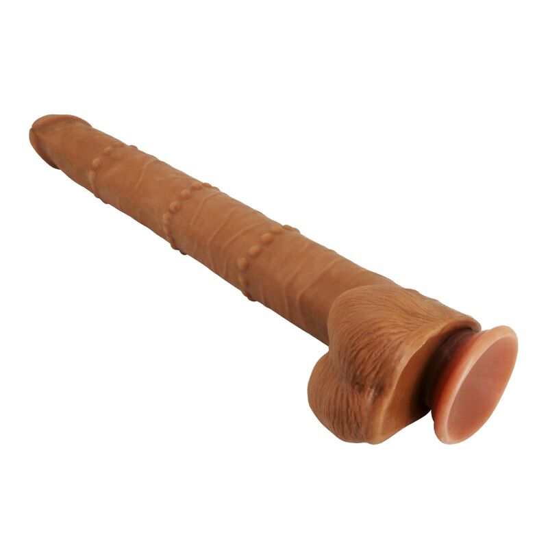 PRETTY LOVE - BRAM, VIBRADOR DESLIZANTE REALISTA COM TOQUE SUAVE, 40 CM, MARROM.