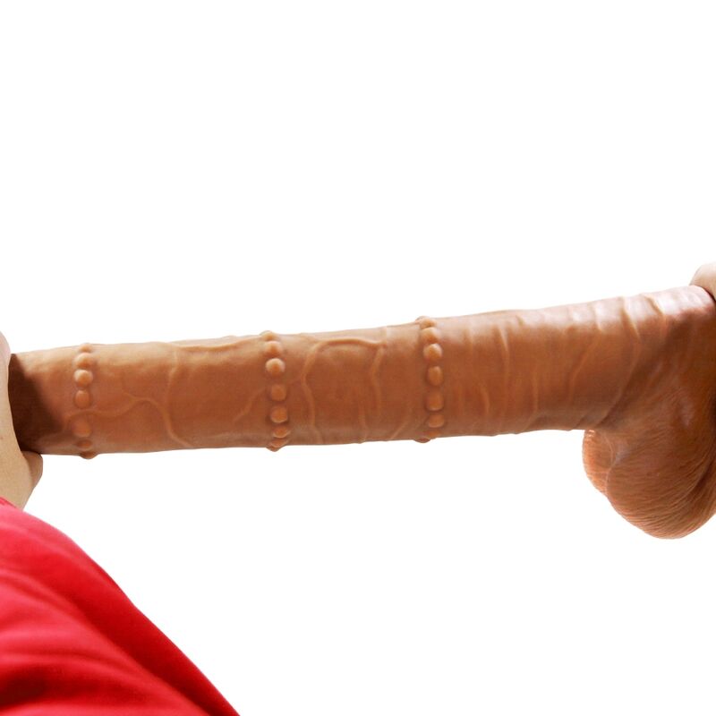 PRETTY LOVE - BRAM, VIBRADOR DESLIZANTE REALISTA COM TOQUE SUAVE, 40 CM, MARROM.