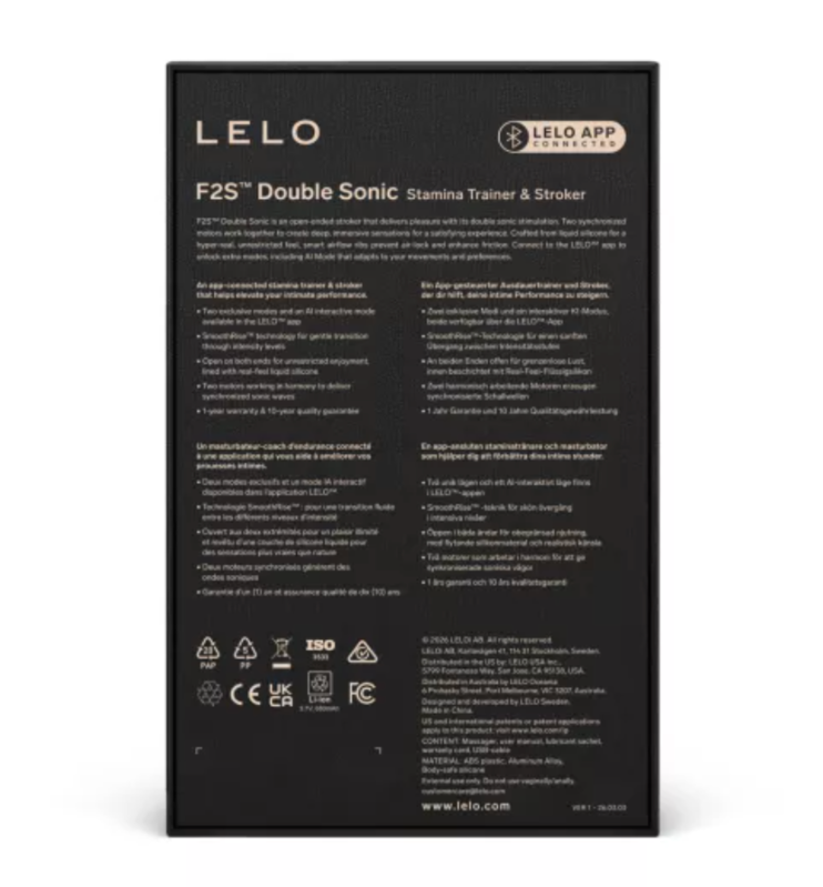 LELO - F2S DUPLO SÔNICO MASCULINO COM DUPLA ESTIMULAÇÃO SÔNICA VERMELHO