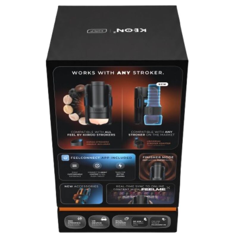 KIIROO - KEON 2 COMBO MASTURBADOR AUTOMÁTICO INTERATIVO COM SENSAÇÃO DE ESTIMULAÇÃO PRETO/AZUL