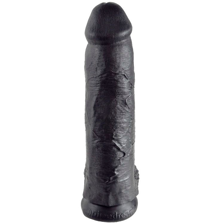 KING COCK - DILDO PRETO COM BOLAS 30.48 CM
