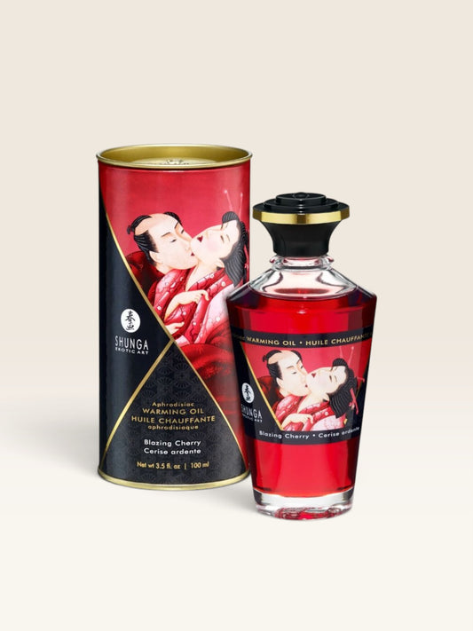 SHUNGA - ÓLEO DE MASSAGEM EFEITO CALOR SABOR INTENSO DE CEREJA 100 ML