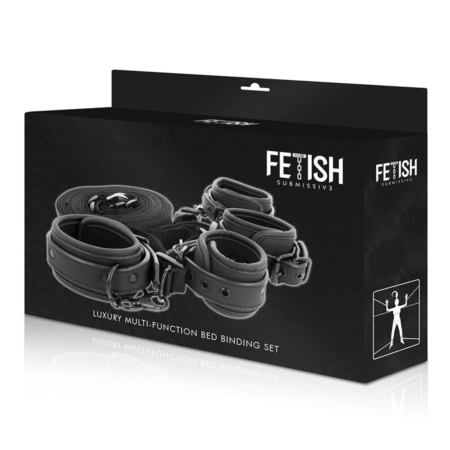 Fetish Submissive — Conjunto de Algemas e Alças para Cama, com Forro em Neoprene