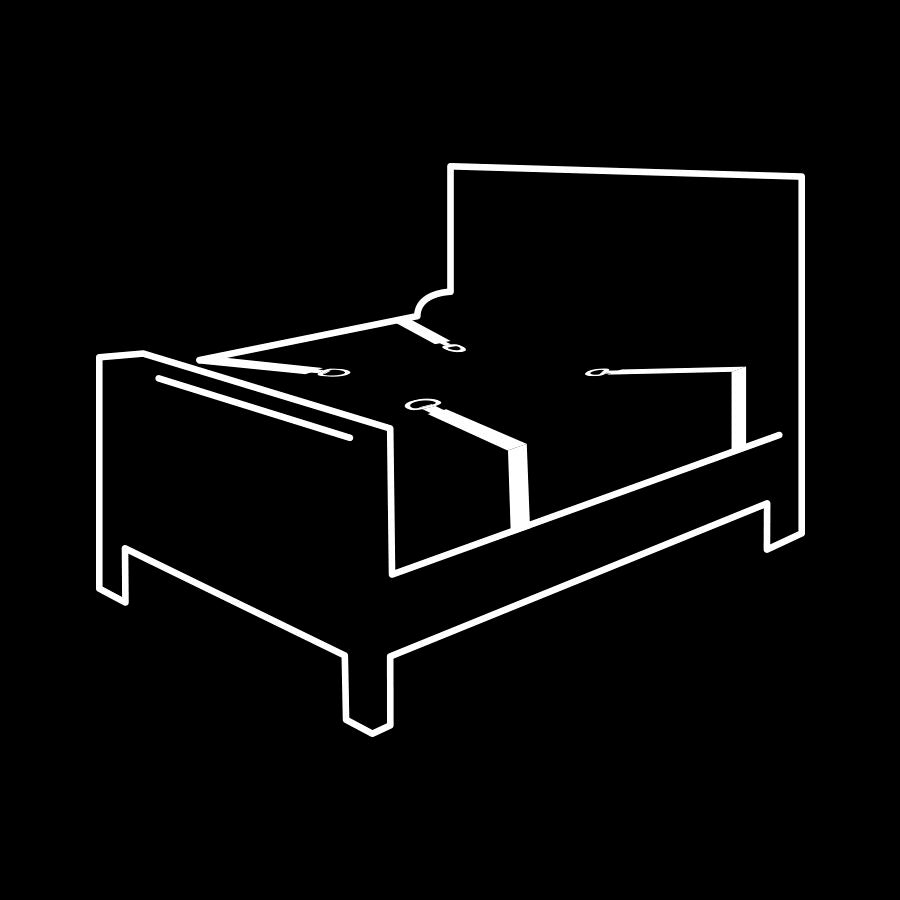 Fetish Submissive — Conjunto de Algemas e Alças para Cama, com Forro em Neoprene
