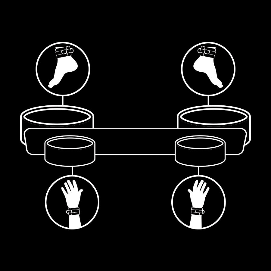 Fetish Submissive — Barra de Espalhamento de Bondage, com Forro em Neoprene