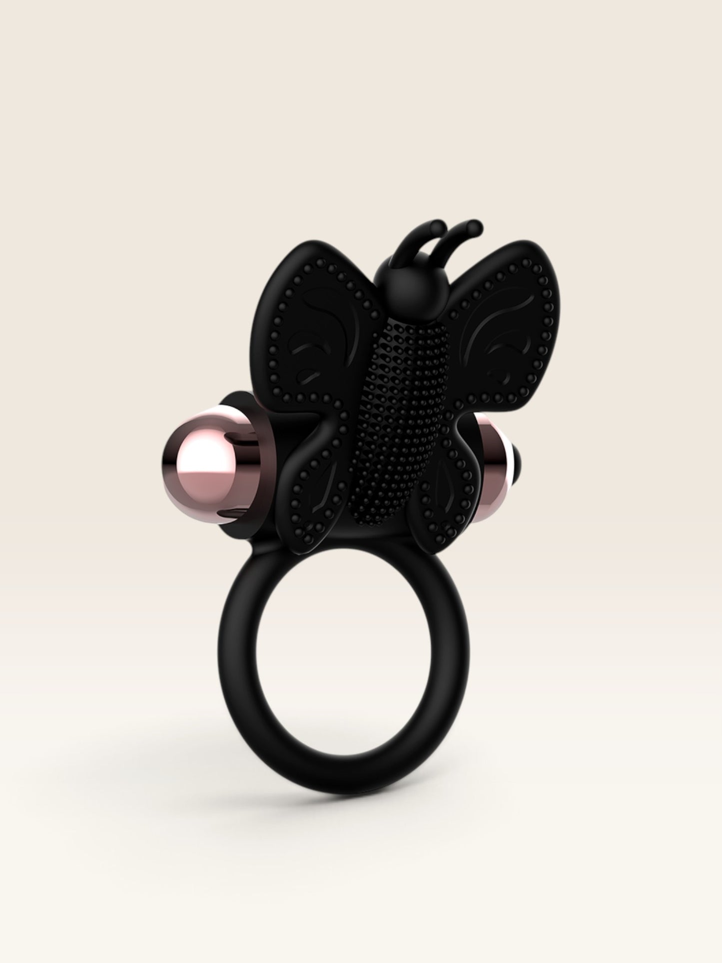 COQUETTE CHIC DESIRE - ANEL BORBOLETA COM VIBRADOR PRETO/ OURO